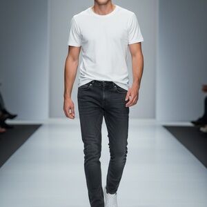 ZARA Man Size 32 Grey Straight Fit Jeans 98% Cotton 2% Elastane